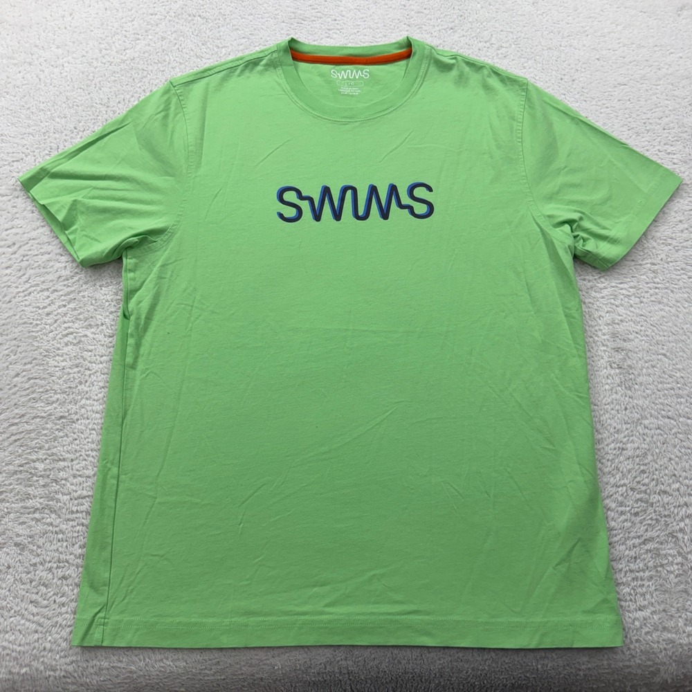 SWIMS Ravello Mens Pima Cotton Graphic Logo T-Shirt Lime Green Large RN161899‎